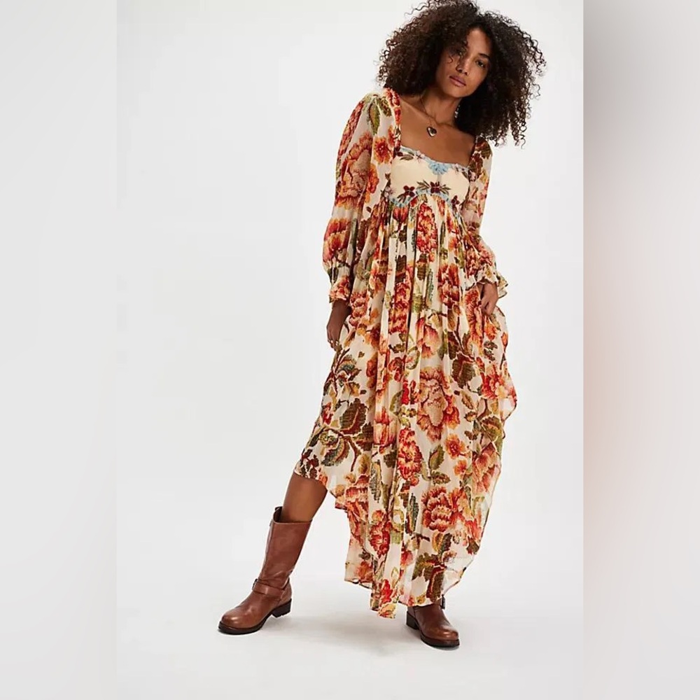 Free People Timeless Tapestry Maxi Dress NWT S